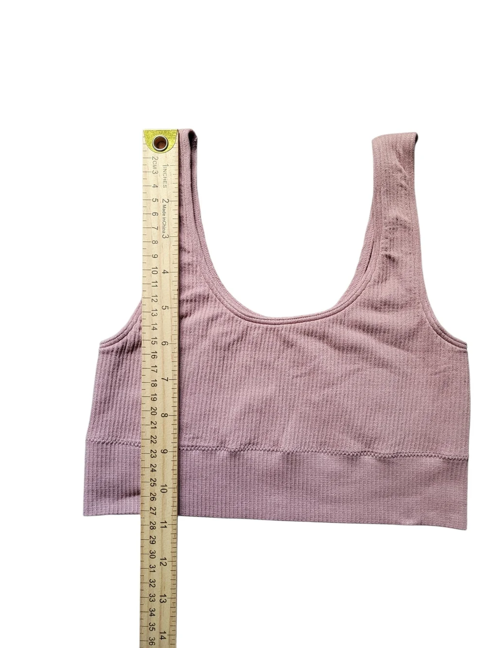 SKIMS Stretch Rib Scoop Neck Bralette Ribbed Wireless Mauve Pink S/M